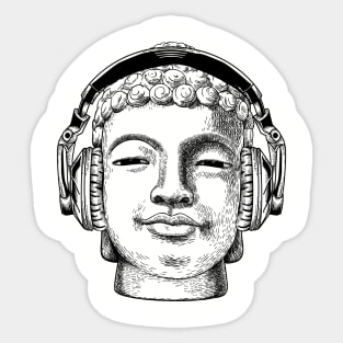 Buddha with Headphones Sticker